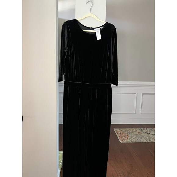 Joan Rivers Velvet Jumpsuit A298060 Black Size M - Picture 1 of 6